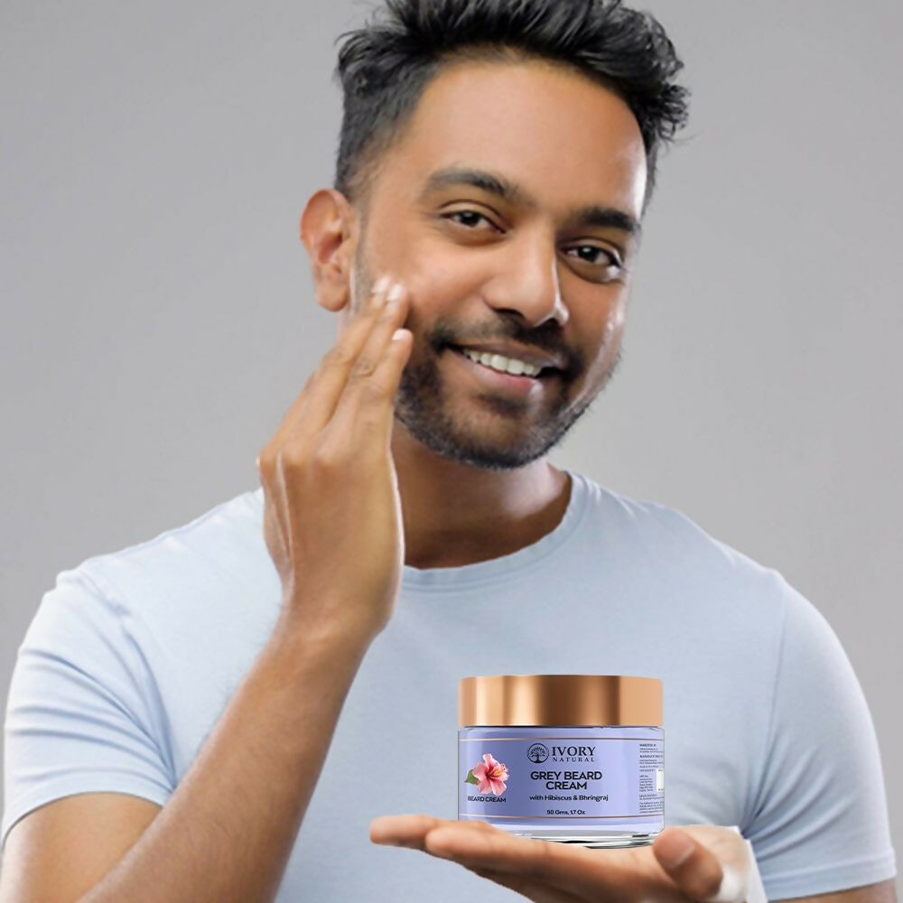Ivory Natural Greys Beard Cream Restores Your Beard's Natural Color | Swadesiicart