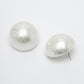 NVR Women's White Color Circular Moon Stud Earrings | Swadesiicart
