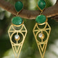 Joban Fashion Women Green Stone Matte Gold Earrings | Swadesiicart