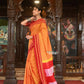 Very Much Indian Handloom Cotton Viscose Ilkal Saree Bright Mustard Yellow With Red Border | Swadesiicart