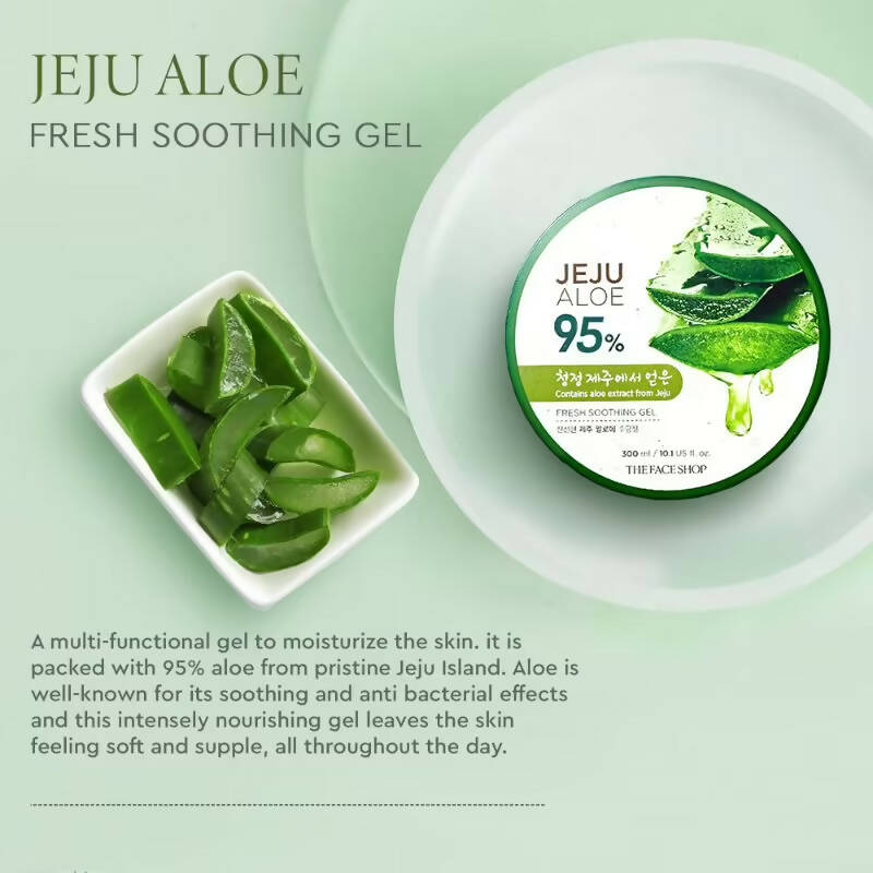 The Face Shop Jeju Aloe Fresh Soothing Gel - Korean Skincare | Swadesiicart