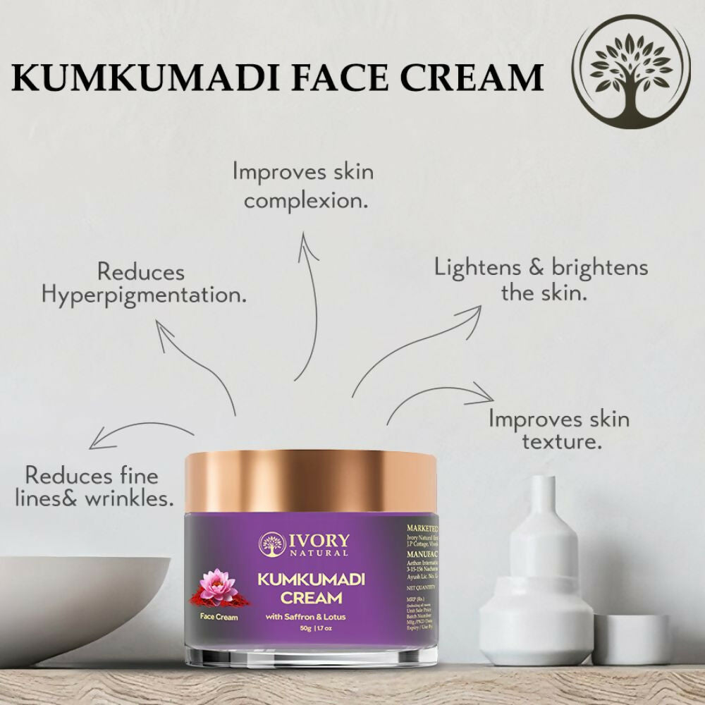 Ivory Natural Kumkumadi Night Cream For Skin For Skin Tone & Texture, Reduce Blemishes & Dark Spots | Swadesiicart