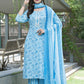 BulBul Fashionista Blue Cotton Kurta Set with Dupatta - Swadesiicart