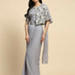 Grey Chiffon Solid Ready to wear Saree with stitched Blouse - Aayan | Swadesiicart