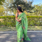 Vamsee Green Organza Saree - Swadesiicart