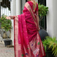 Vishnu Weaves Women's Pink Paithani Silk Zari Woven Saree with Blouse - Swadesiicart