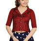 Aastha Fashion Women's Women's Maroon Art Silk Button Readymade Blouse