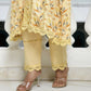 Vaasva Women's Yellow Cotton Printed Kurta Pant Set | Swadesiicart
