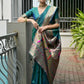 Vishnu Weaves Women's Rama Paithani Silk Zari Woven Saree with Blouse - Swadesiicart
