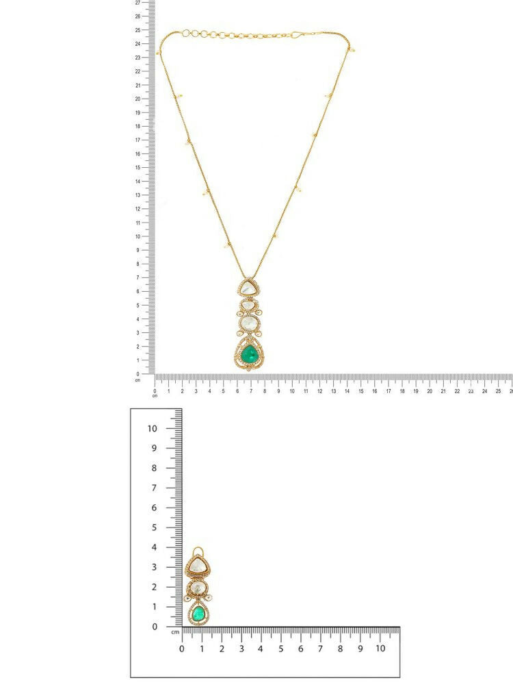 Natural Stones Antique finish Earrings and Necklace set - Ruby Raang | Swadesiicart