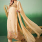 Light Orange Georgette Handwork Unstitched Dress Material - Hanika | Swadesiicart