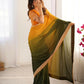 Exclusive Collection Yellow Green Party Wear Chinon Salk Saree - Swadesiicart