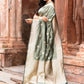 Joban Fashion Dusty Olive Banarasi Katan Pure Handloom Silk Saree | Swadesiicart