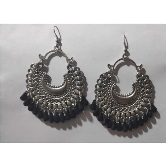 MS Fashion India Half Moon Shape Party wear Silver Color Earrings | Swadesiicart