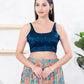 Joban Fashion Cobalt-Blue Gajji Silk Sleeveless Back Open Blouse - Swadesiicart