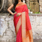 Joban Fashion Red Pure Katan Pure Handloom Banarasi Silk Saree | Swadesiicart