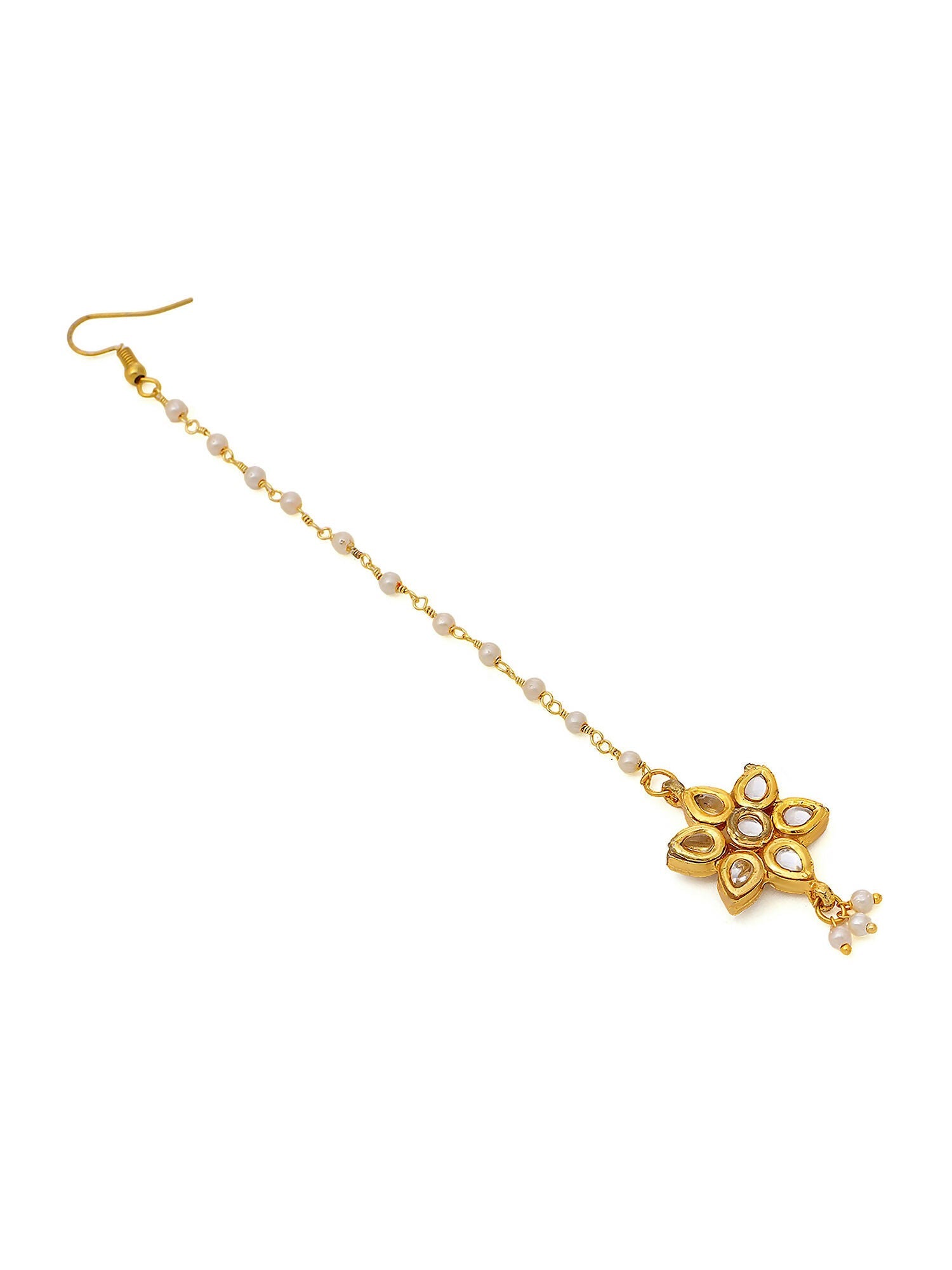Ruby Raang Gold Flower Kundan Maang Tikka | Swadesiicart