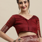 Saree Mall Maroon & Gold-Toned Ethnic Motifs Zari Silk Blend Banarasi Sarees | Swadesiicart
