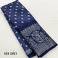 Lightblue Jute Silk Printed Saree with Unstitched Blouse - Hiral Fashion | Swadesiicart
