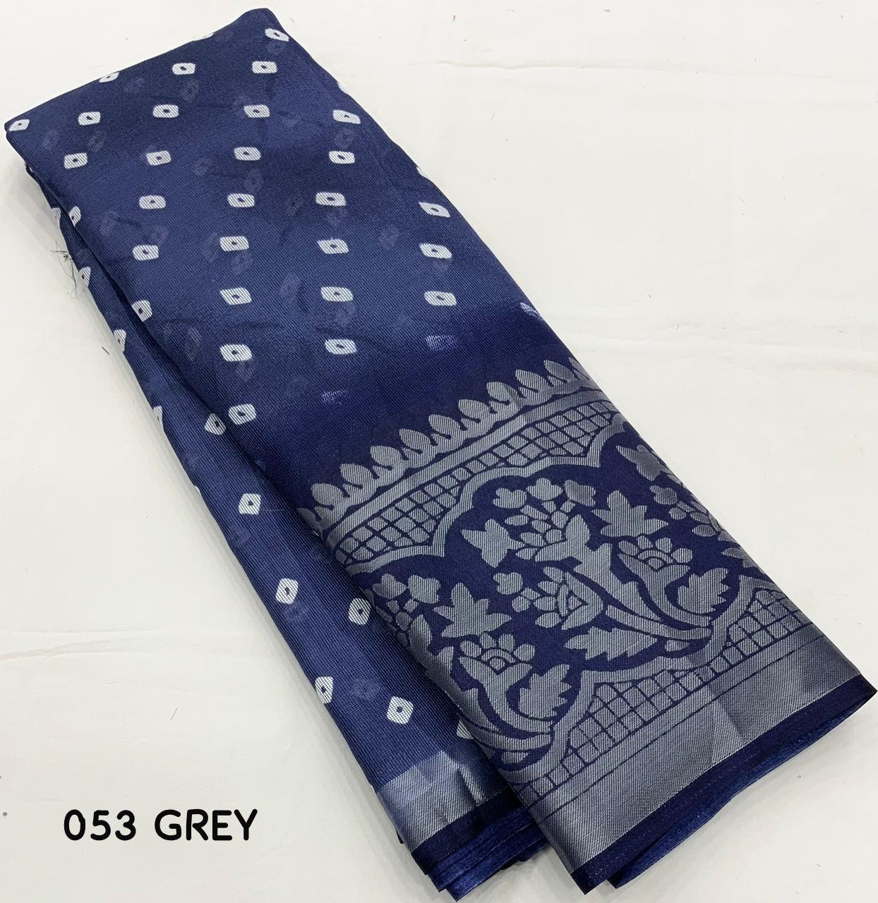 Lightblue Jute Silk Printed Saree with Unstitched Blouse - Hiral Fashion | Swadesiicart