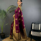 Joban Fashion Black Peacock Banarasi Silk Sarees | Swadesiicart