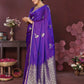 Joban Fashion Rich Purple Floral Banarasi Silk Sarees | Swadesiicart
