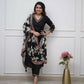 The52 Black Women's Beautiful Viscose Silk Fabric Embroidered Work Straight Kurta Pant and Dupatta Set - Swadesiicart