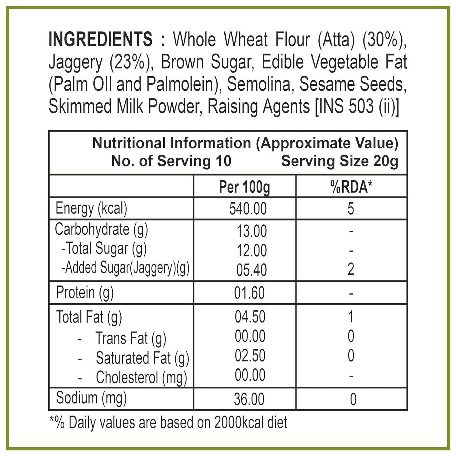 Dhampur Green Gur Crackers Cookies - Swadesiicart