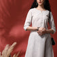 Anouk Striped Notch Neck Pure Cotton Straight Kurta - Swadesiicart