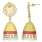 Joban Fashion Women White Beats Matte Gold Jhumka | Swadesiicart