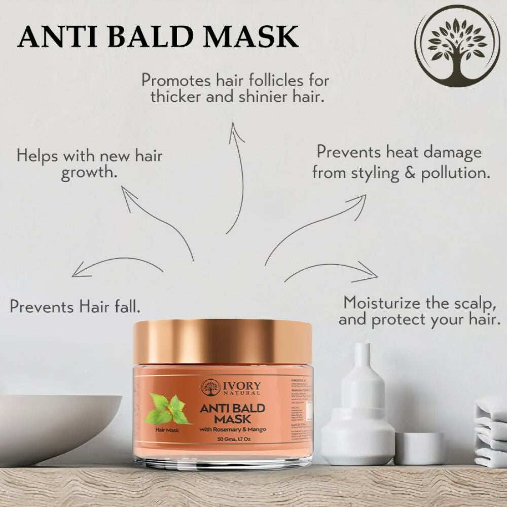 Ivory Natural Bald Mask For Hair - Hair Mask For Less Hair And Hair Thinning | Swadesiicart