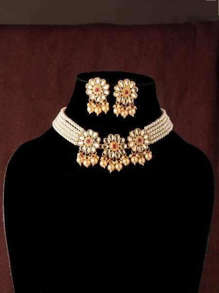 Mominos Fashion Johar Kamal Women's Golden Beads Pearls Gold-Polished Jewellery Set | Swadesiicart