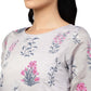 Ahalyaa Women Grey Chanderi Silk Printed Kurta Pant Set | Swadesiicart