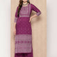 Ahalyaa Women's Traditional wear Kurta Set - Purple | Swadesiicart