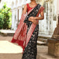Joban Fashion Black Crepe Chiffon Pure Handloom Banarasi Silk Saree | Swadesiicart