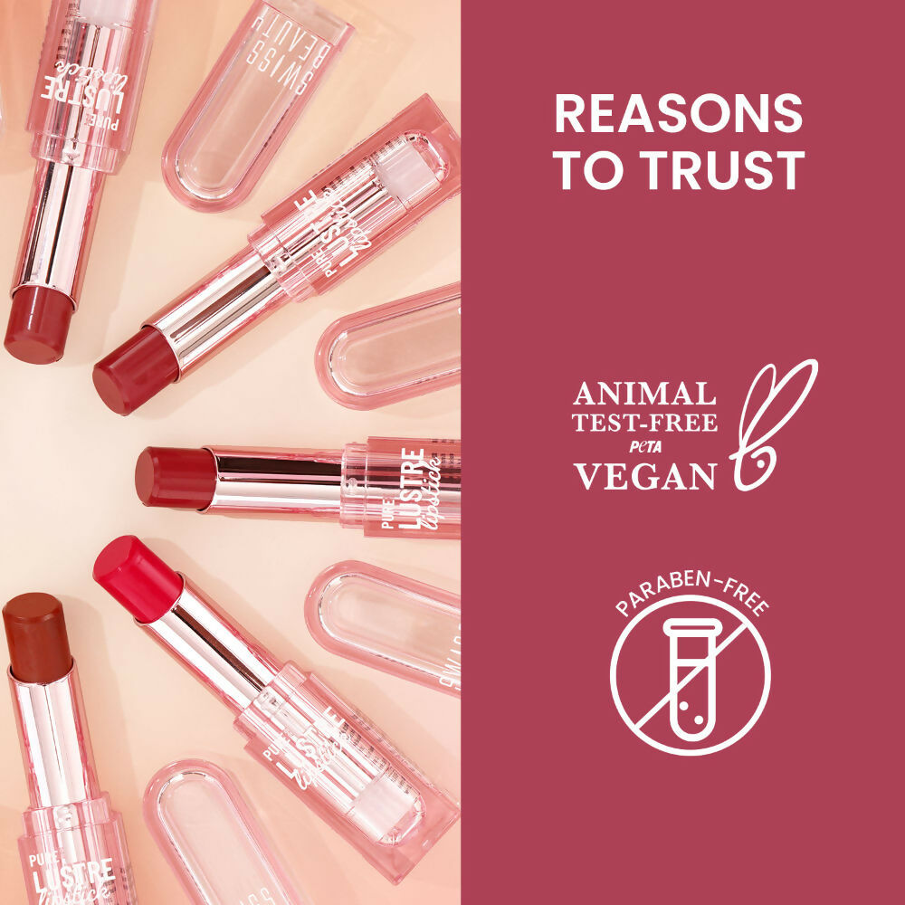 Swiss Beauty High Shine Finish Smooth Glide Pure Lustre Lipstick - 2 My Rose | Swadesiicart