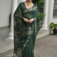 Vishnu Weaves Women's Green Linen Silk Zari Weaving Saree with Blouse - Swadesiicart