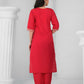 Ethnic Festive Wear Chanderi Viscose Red Stitched Suit With Dupatta - Tanisha | Swadesiicart