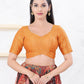 Joban Fashion Orange Tissue Elbow Sleeveless Back Open Blouse - Swadesiicart