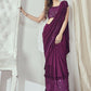 Mahotsav Women's Magenta Lycra Embellished Ready To Wear Saree With Stitched Blouse | Swadesiicart
