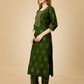Jyoti Fashion Women's Green Viscose Rayon Embroidered Kurta Pant Set | Swadesiicart