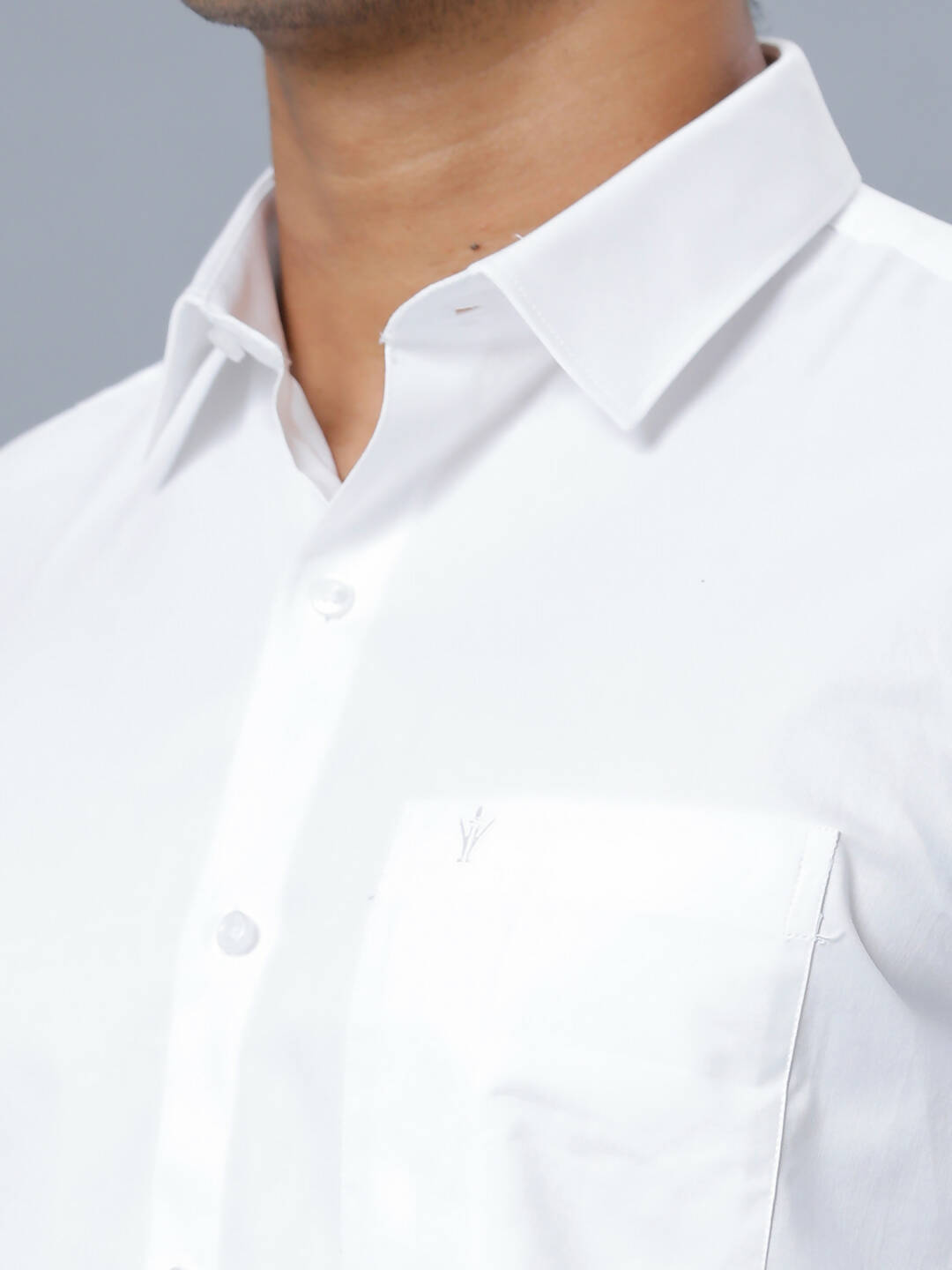 Ramraj Cotton Mens Half Sleeve Formal Poly Cotton White Shirt | Swadesiicart