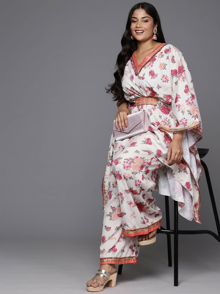 Ahalyaa Women's Traditional Wear Co-ords - Beige - Swadesiicart