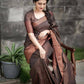 DEIANA'S Beautiful Designer Golden zari Soft Lichi Silk Saree - Mehandi - Swadesiicart
