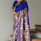 Vishnu Weaves Women's Royal Paithani Silk Zari Woven Saree with Blouse - Swadesiicart