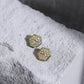 Gold-Toned White Kundan Contemporary Gold-Polished Studs Earrings - Ruby Raang - Ruby Raang Studio