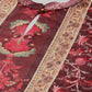 Ahalyaa Women Burgundy & Golden Floral Printed Gotta Patti Floral Velvet Kurta | Swadesiicart