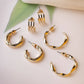 NVR Women's Set of 3 Gold-Polished Hoop Earrings | Swadesiicart