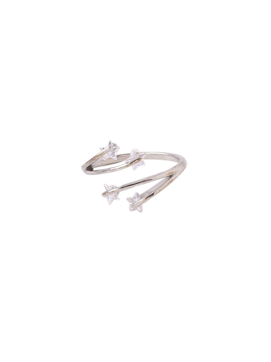 NVR Women's Stylish Latest Silver Plated Ring With Ad Stones | Swadesiicart