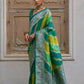 Vishnu Weaves Women's Green Banarasi Silk Zari Woven Saree with Blouse - Swadesiicart